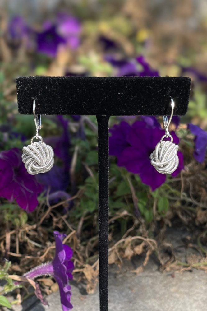 silver knot earring