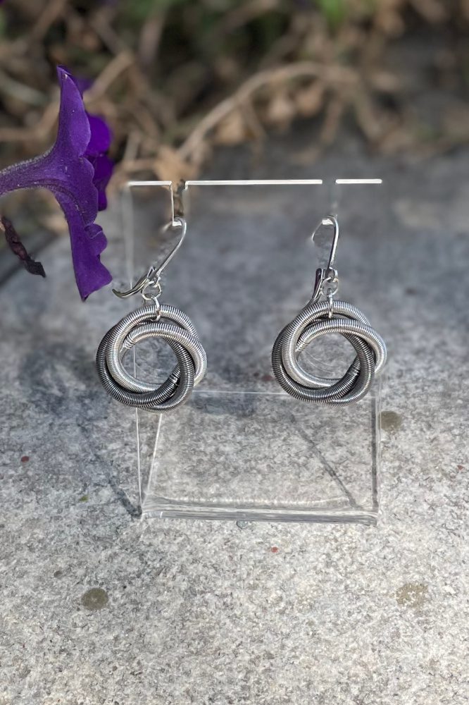 silver slate twist earring